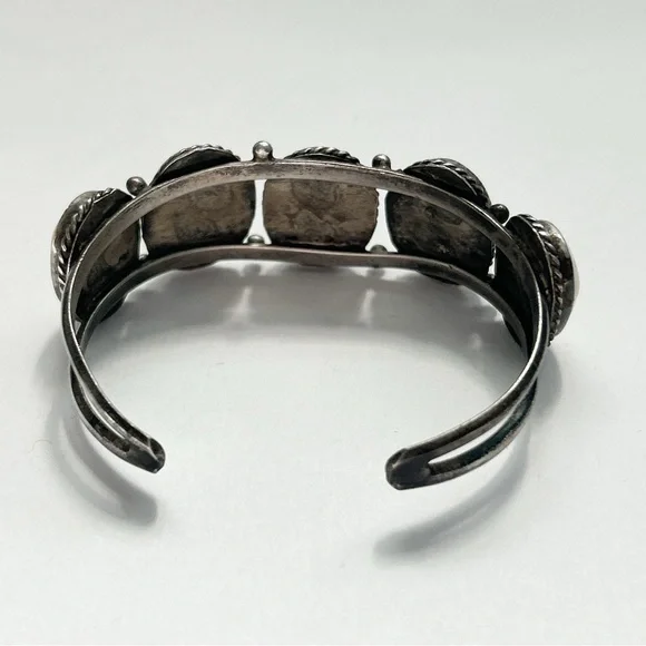 Vintage Southwestern Mother of Pearl Sterling Silver Cuff Bracelet - Picture 12 of 14